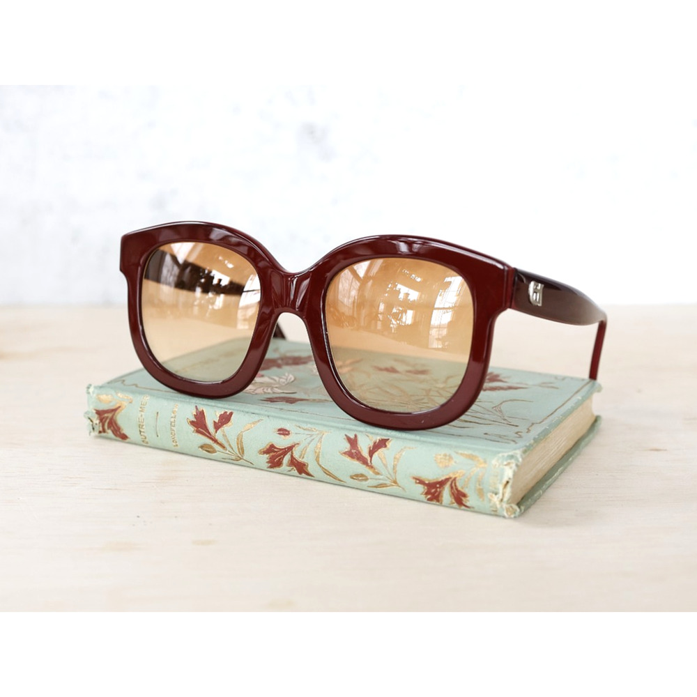 EMMANUELLE KHANH PARIS 5050 41 Deep dark red Sunglasses France Vintage 90s